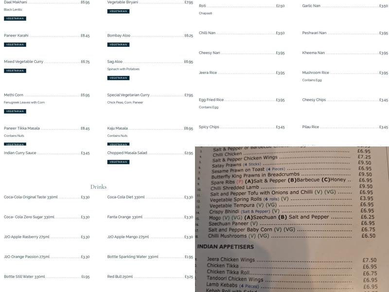 Crown of Mitcham Menu