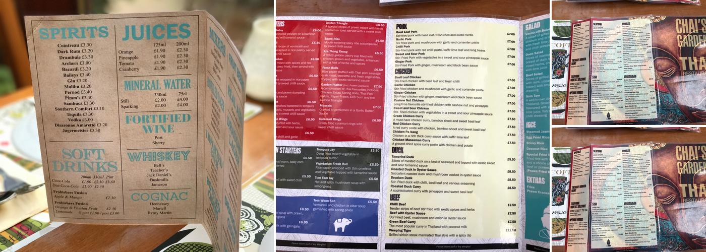 Chai's Garden Thai Restaurant Menu