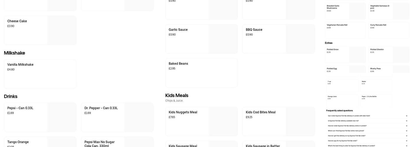 Equinox Fish Bar Menu