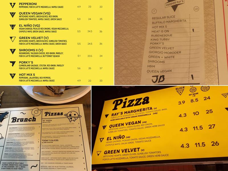 Voodoo Ray's - Peckham Menu