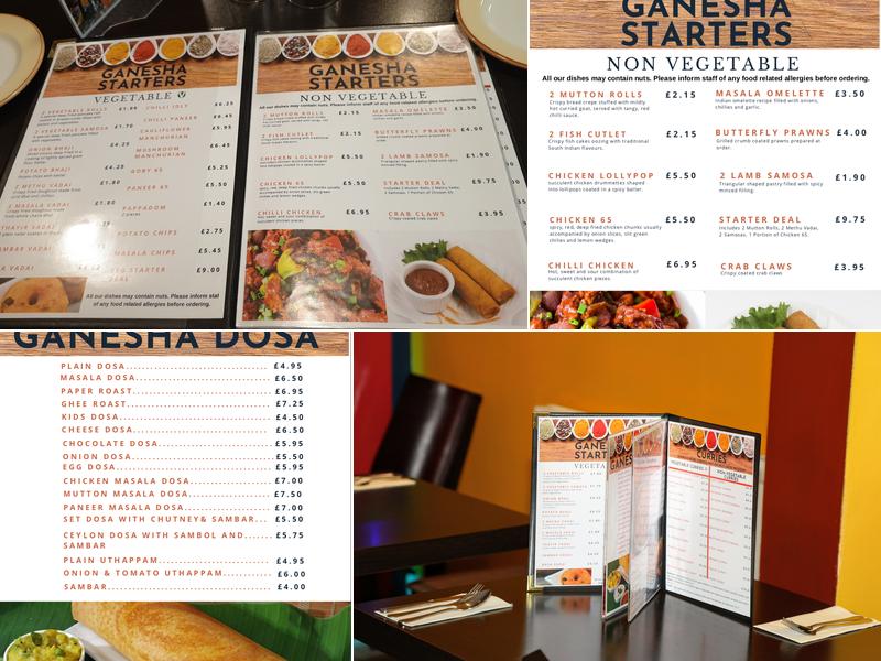 Ganesha Restaurant Menu