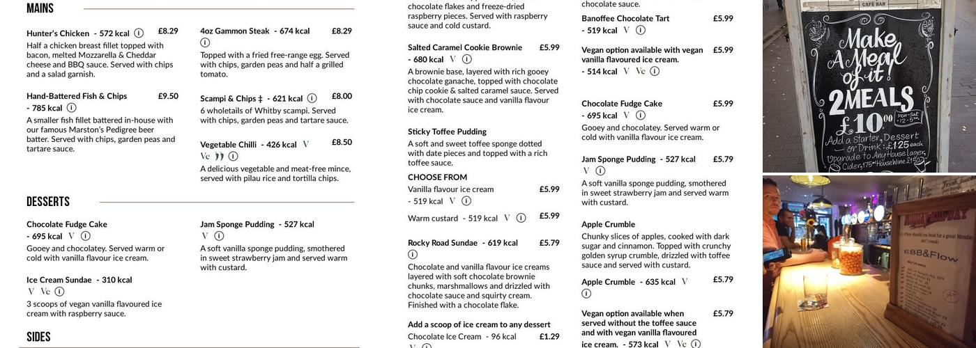 EBB & Flow Sutton Menu