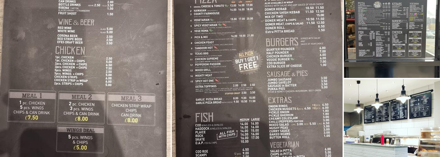 Sams fish and chips Menu