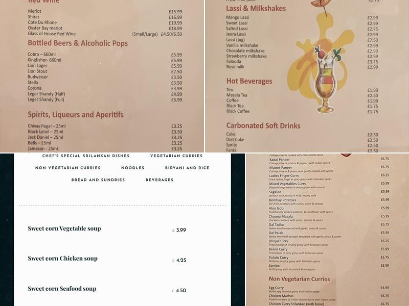 Chennai Spice Restaurant Menu