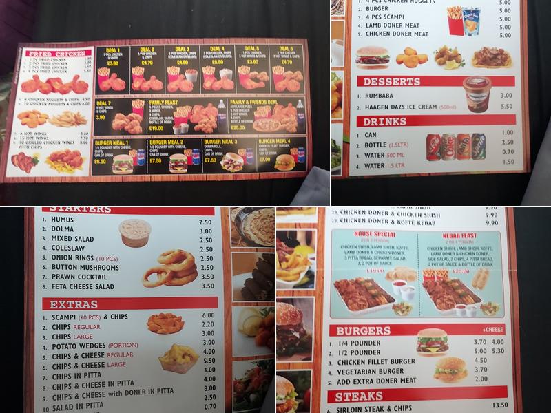 Flames Kebab Pizza Chicken Menu