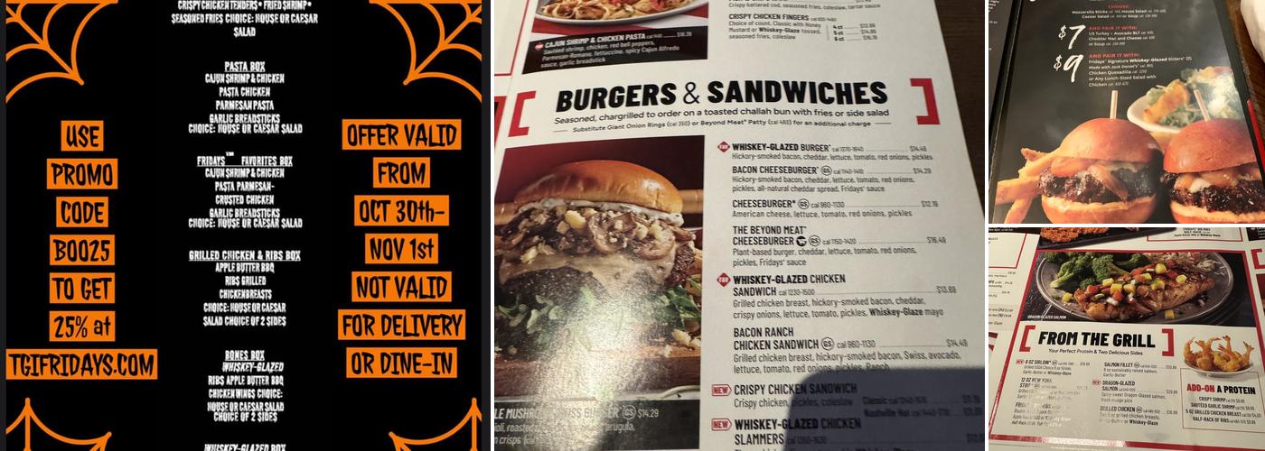 TGI Fridays Menu