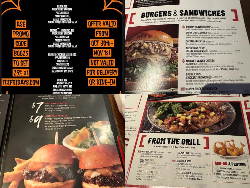 TGI Fridays Menu