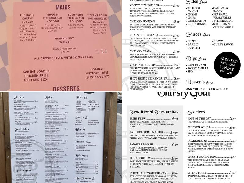 The Thirsty Goat Derry Menu