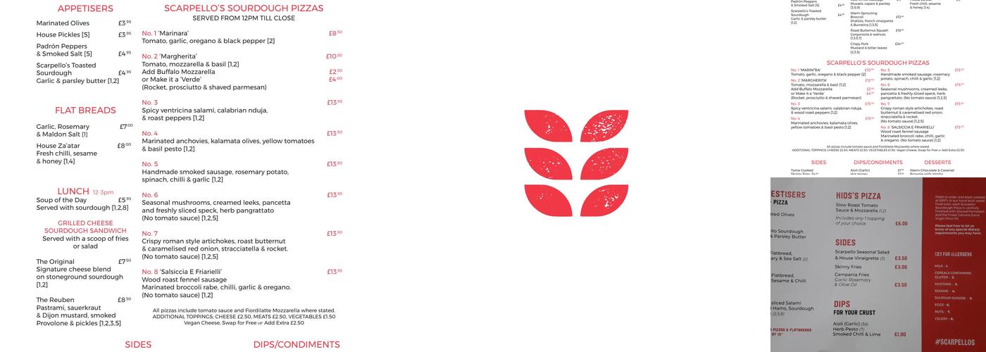 Scarpello & Co Bakehouse & Pizzeria Menu