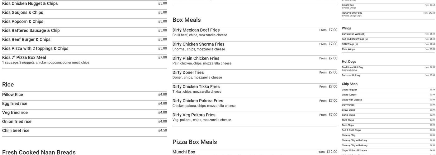 Papa Noora Pizza Waterside Menu