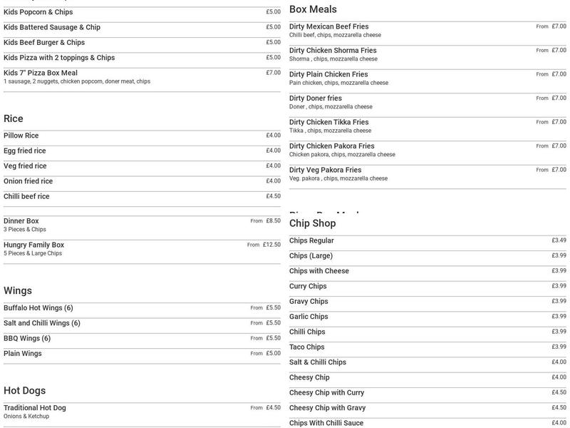 Papa Noora Pizza Waterside Menu