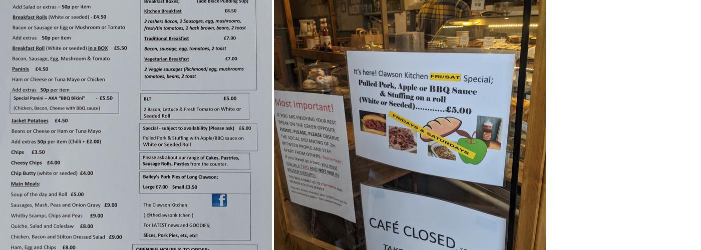 The Clawson Kitchen Menu