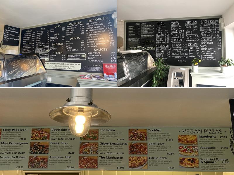 Off The Hook fish and chips and pizza Menu