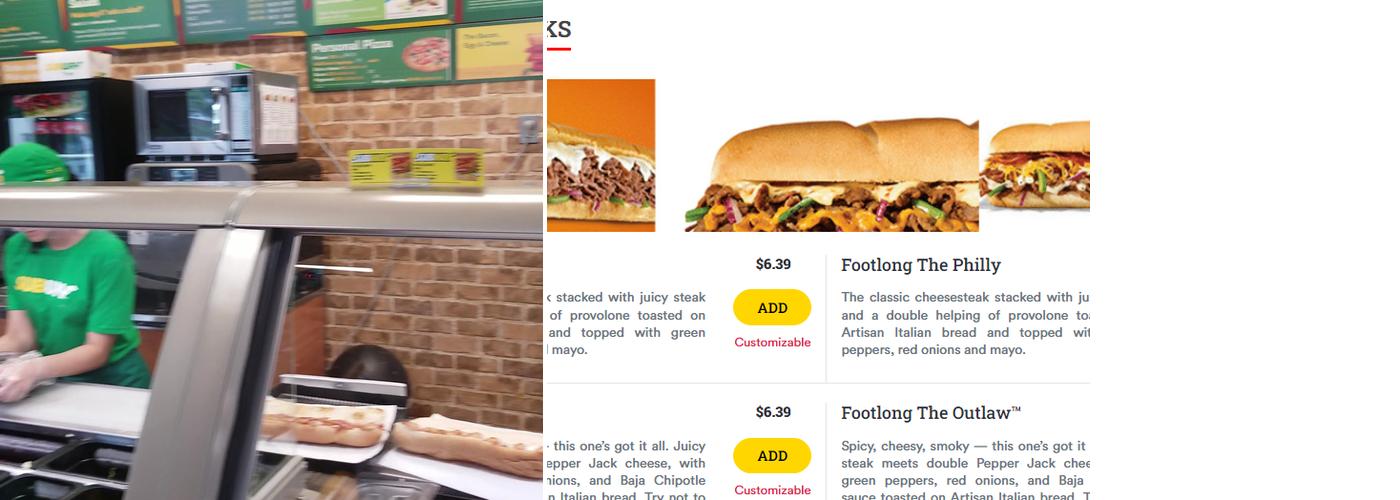 Subway Menu