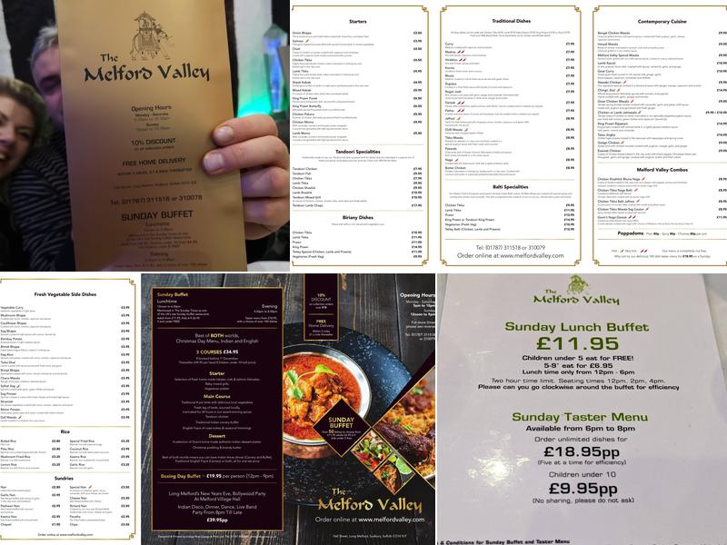 Melford Valley Tandoori Menu