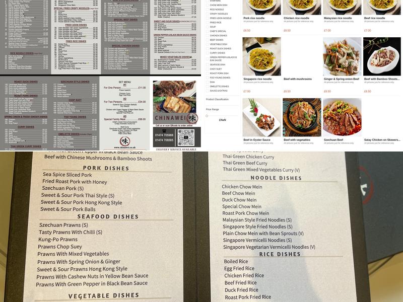 China Wei Menu