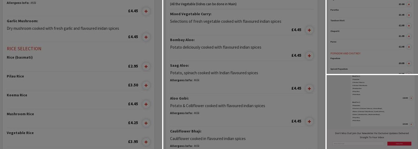 Mr India - New Ash Green Menu