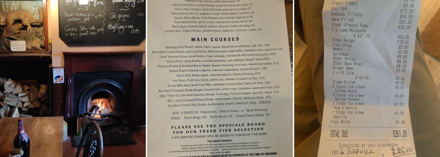 The Glasshouse Inn Menu
