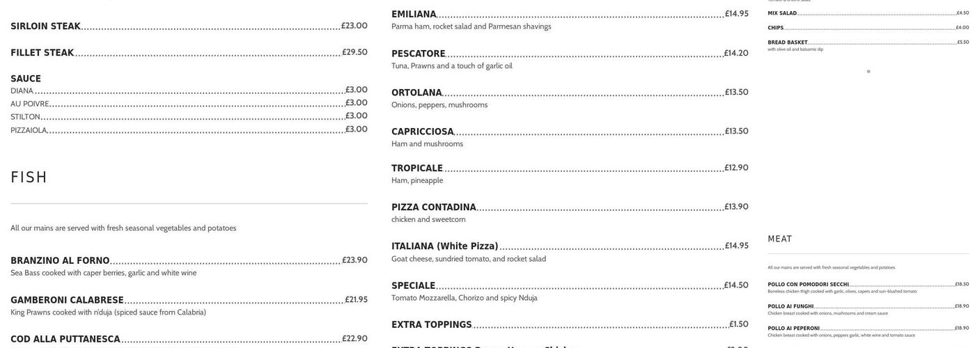 Romano's Menu