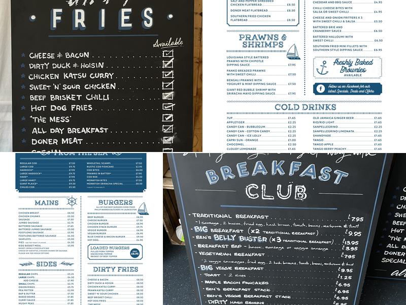 Ben's Plaice Menu