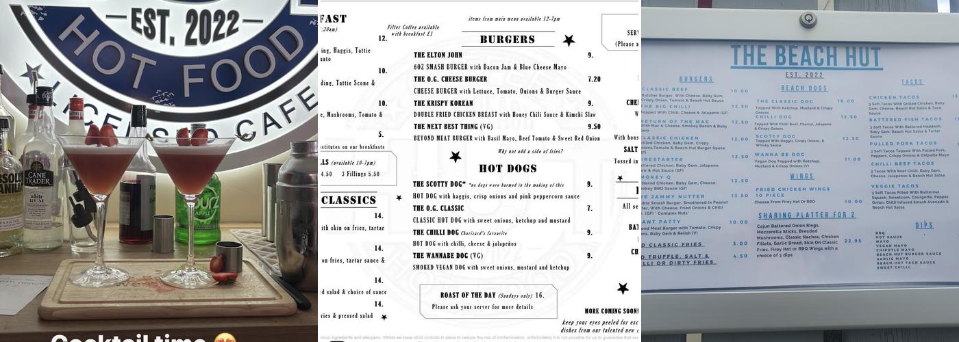 The Beach Hut Menu