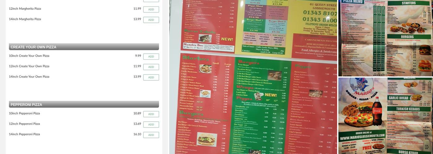 Mario's Menu