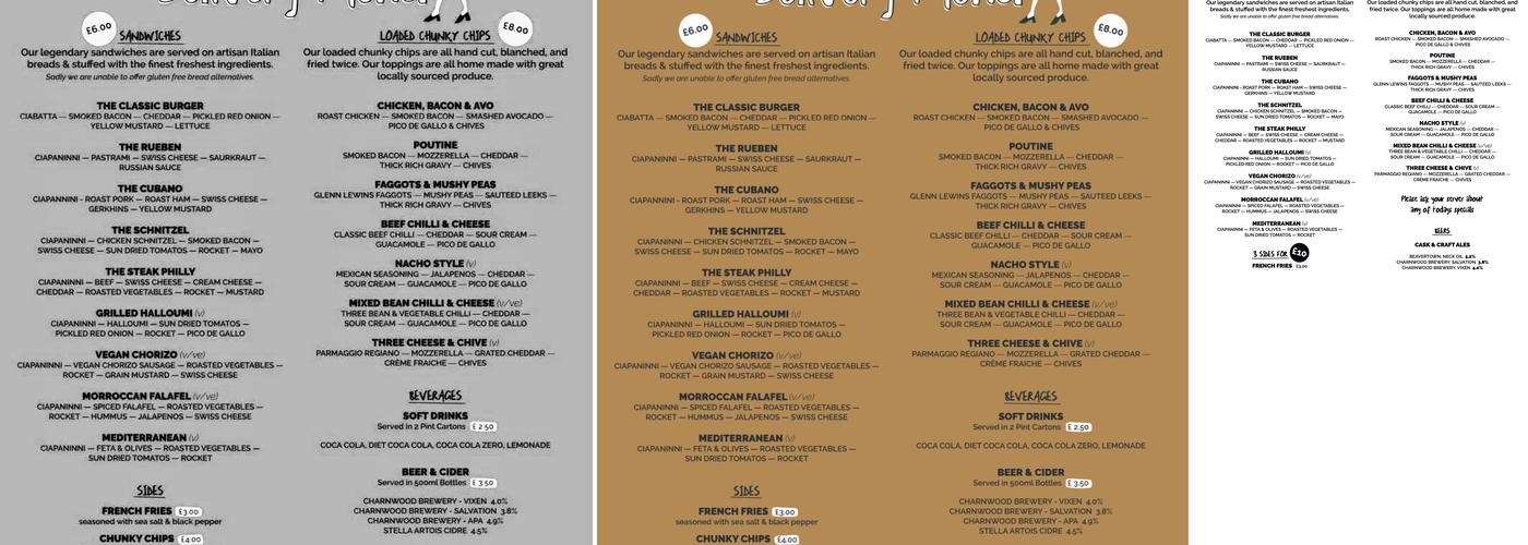 White Hart Menu