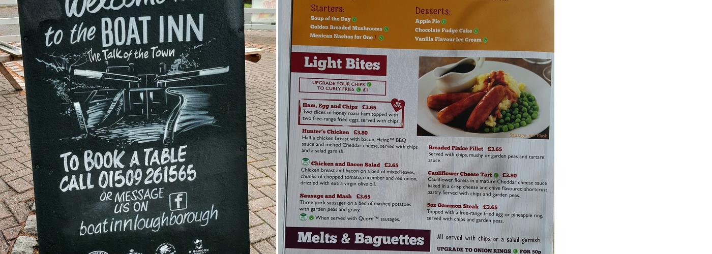 Boat Inn Menu