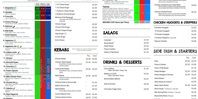 Pizzeria Ltd Menu