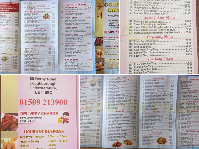 Golden Chau Menu