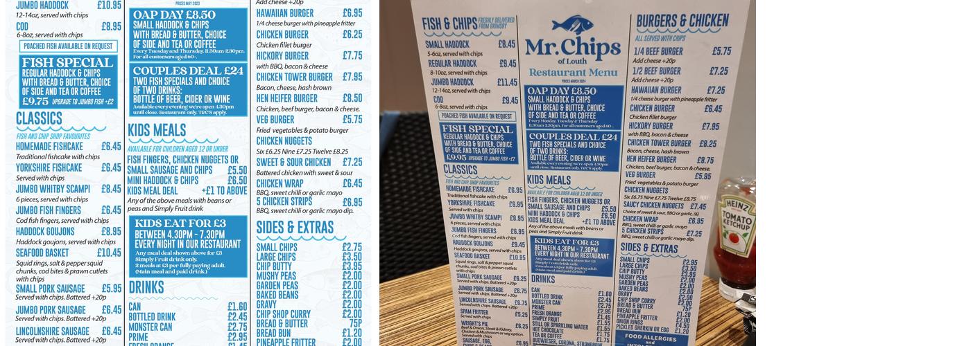 Mr Chips Menu