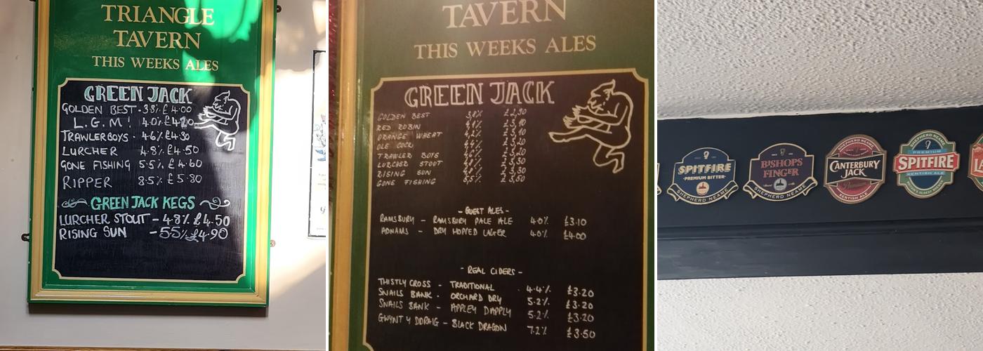 The Triangle Tavern Menu