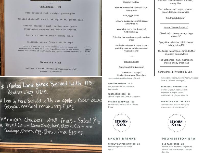 The Harbour Menu