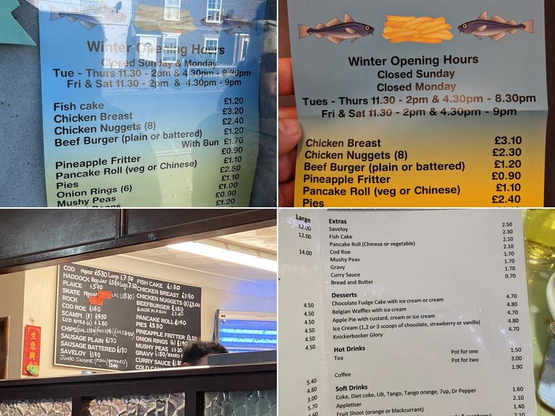 Beach Fish & Chip Shop Menu