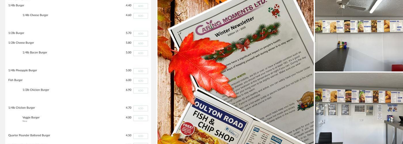 Oulton Road Fish & Chip Shop Menu