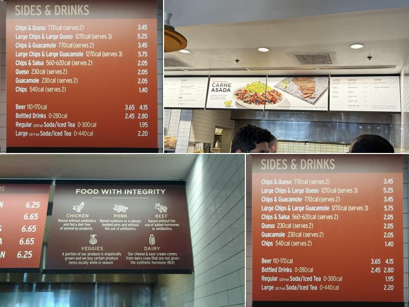 Chipotle Mexican Grill Menu