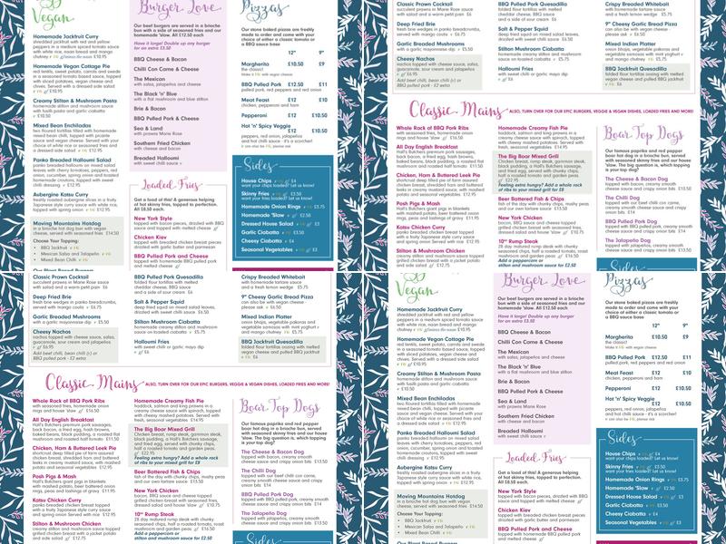 The Blue Boar Menu