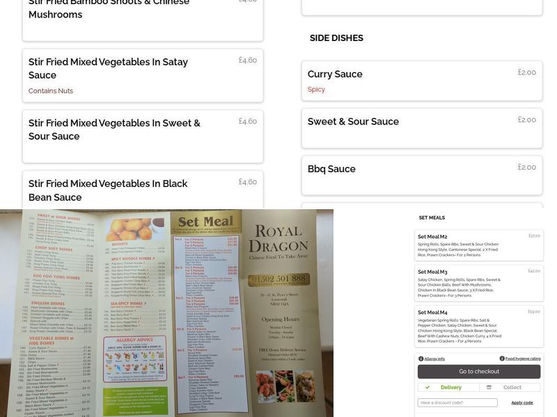 Royal Dragon Menu