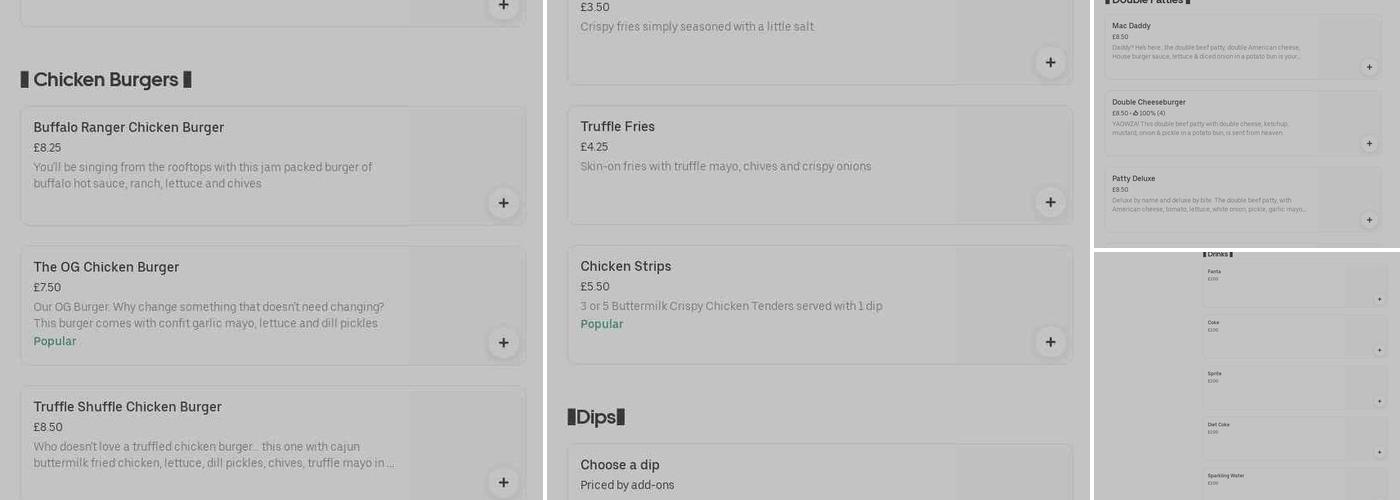 The Terrace Bar Menu