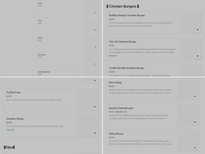 The Terrace Bar Menu