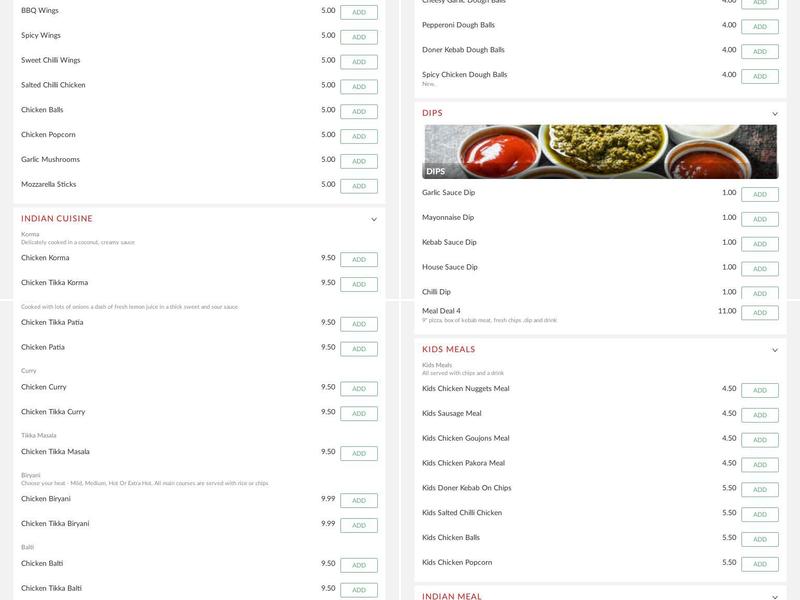 Kebab King Lurgan Menu