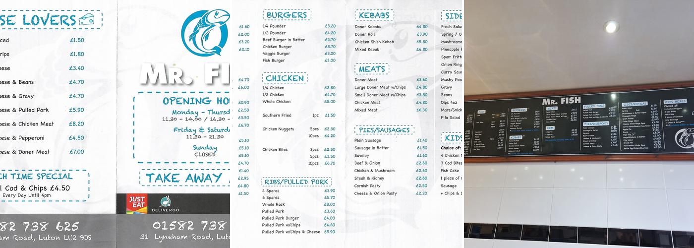 Mr Fish Menu