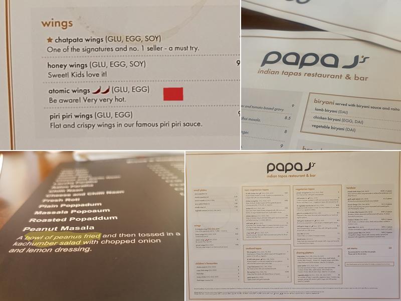 Papa J's Indian Restaurant Luton Menu