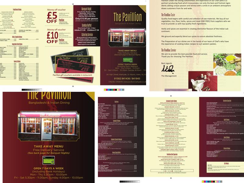 The Pavillion Menu