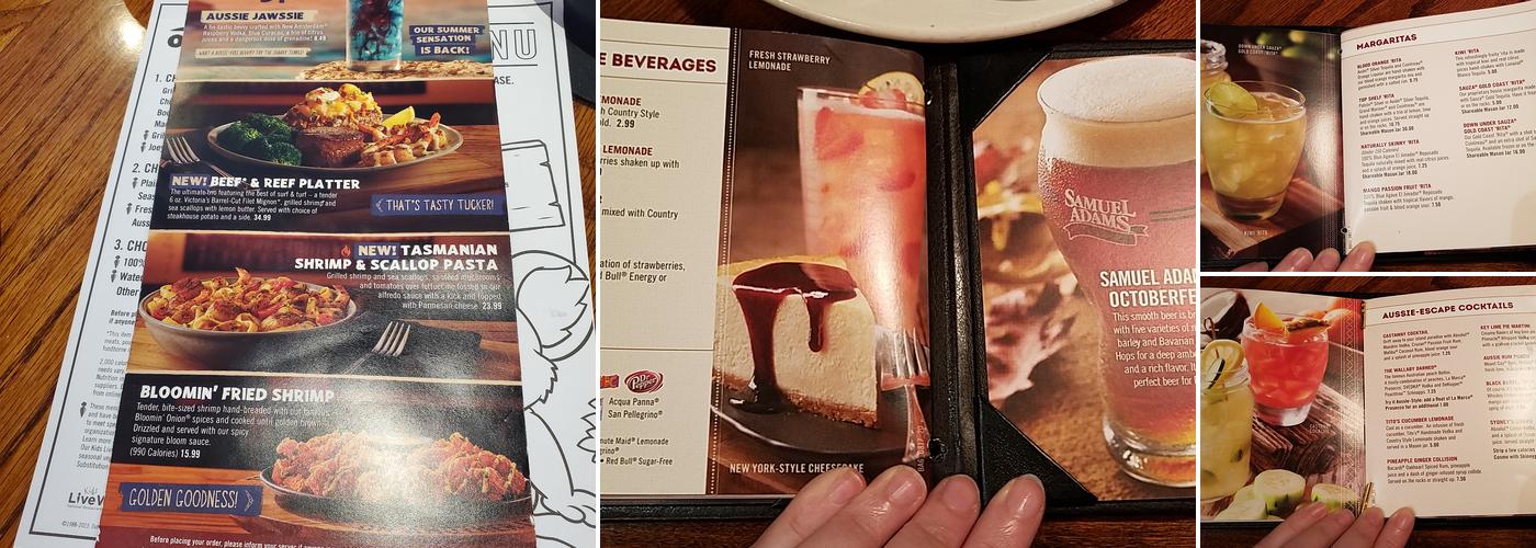 Outback Steakhouse Menu