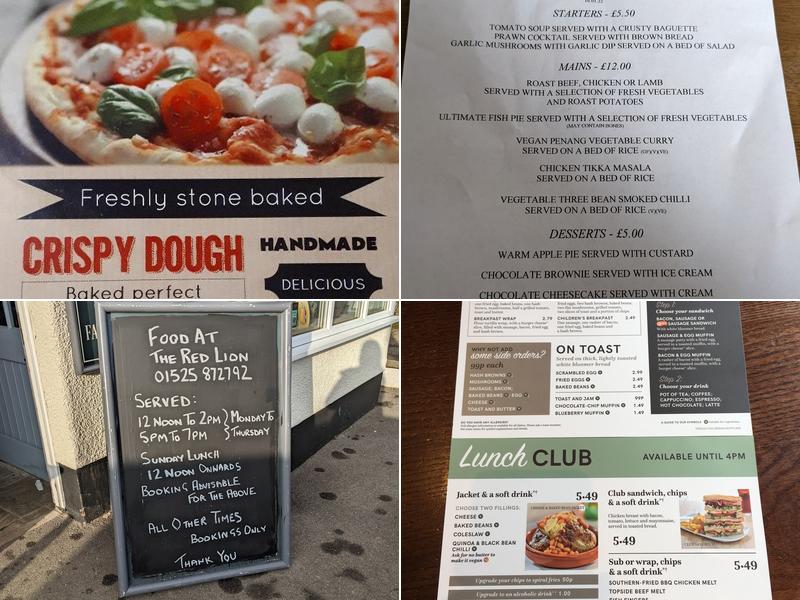 The Red Lion, Sundon Menu