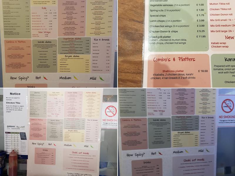 Shahi Nan Kebab Menu