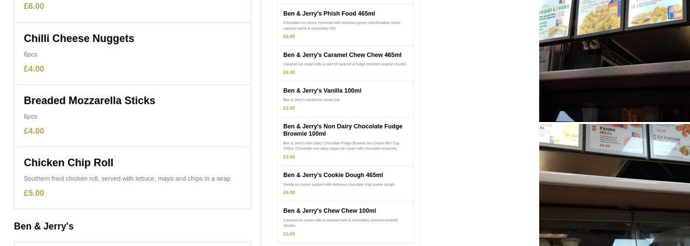 Southern Fried Chicken Menu