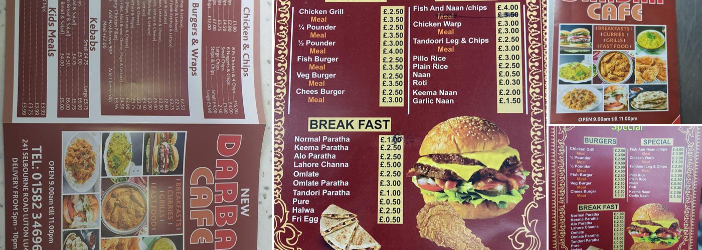 New Darbar Cafe Menu