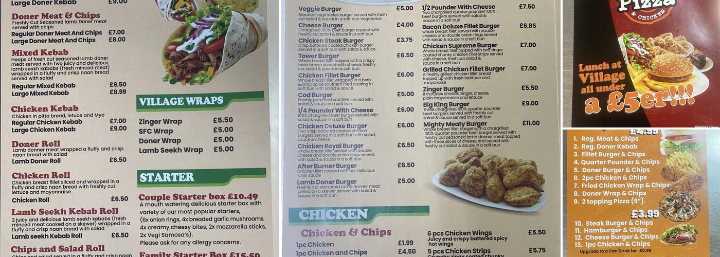 Village Pizza and Chicken Menu